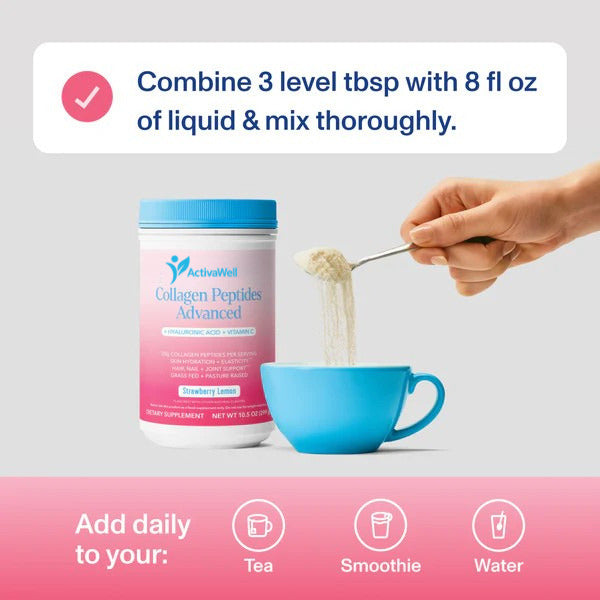 Strawberry Lemon Collagen Peptides Advanced - with Hyaluronic Acid & Vitamin C