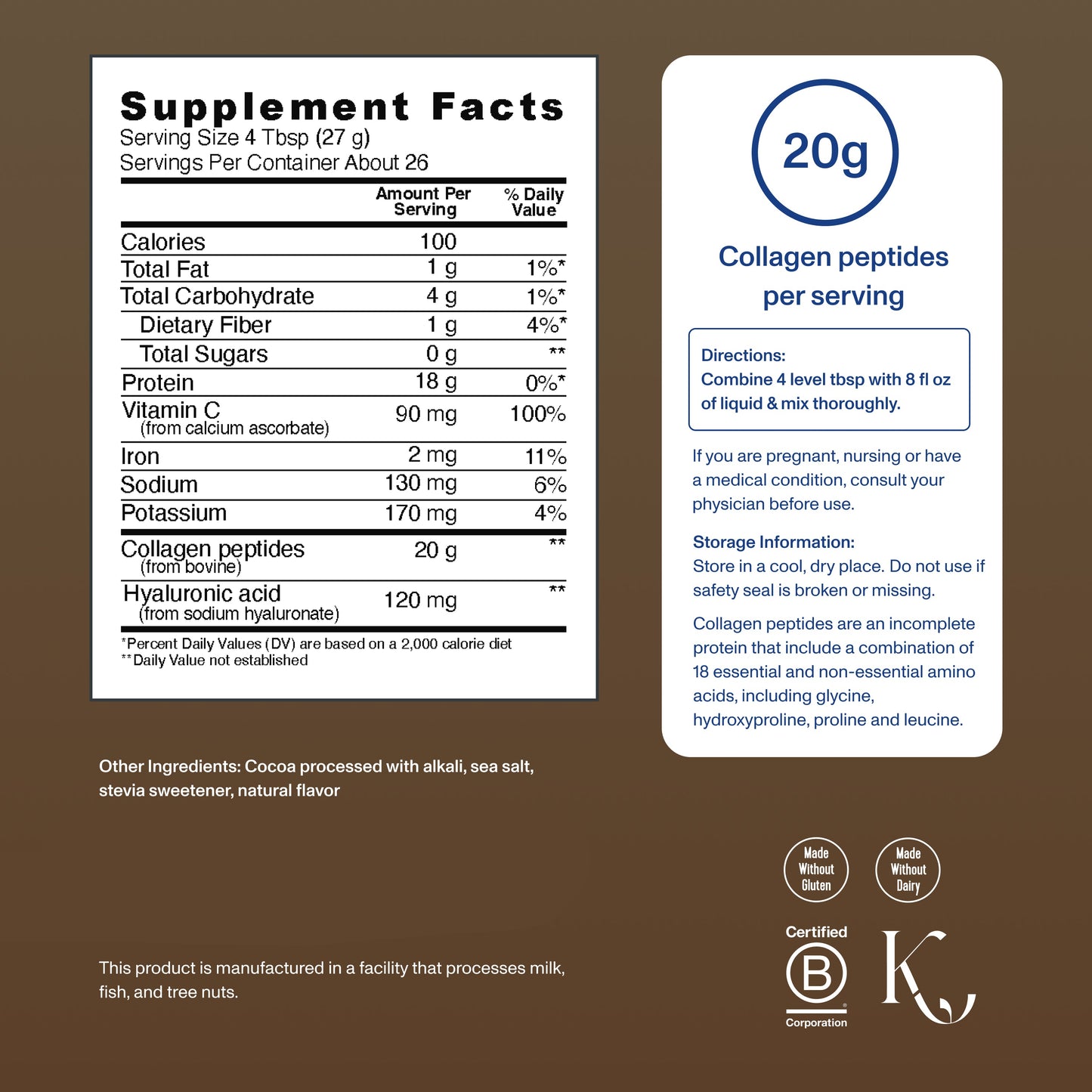 Chocolate Collagen Peptides Advanced - with Hyaluronic Acid & Vitamin C