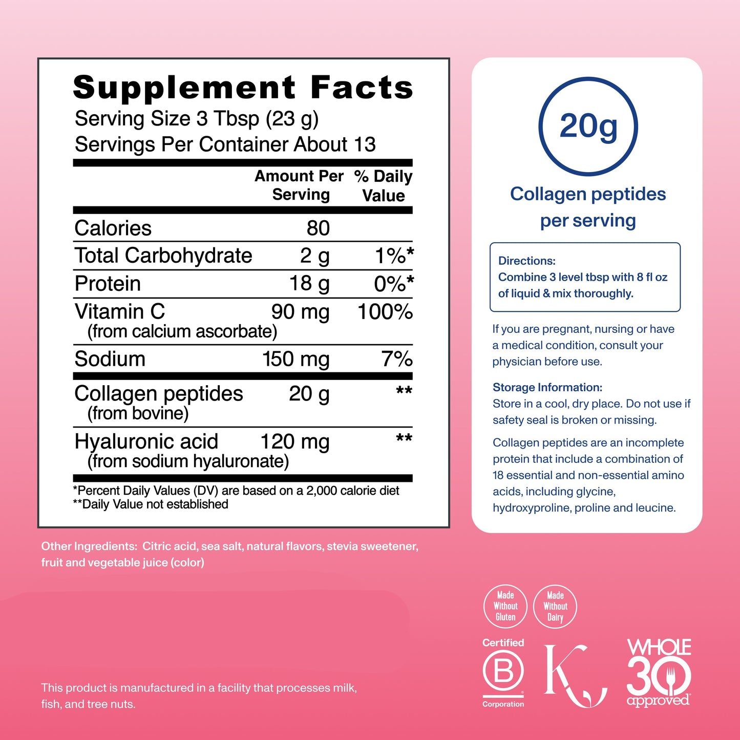 Strawberry Lemon Collagen Peptides Advanced - with Hyaluronic Acid & Vitamin C