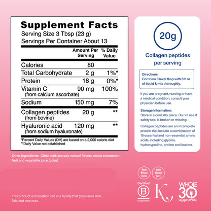 Strawberry Lemon Collagen Peptides Advanced - with Hyaluronic Acid & Vitamin C